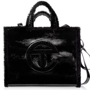 Telfar UGG Crinkle Black Medium Shopper Tote